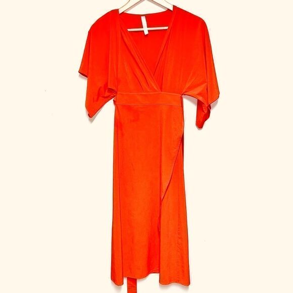 NWOT Athleta Womens Vermillion Calistoga Wrap Midi Dress Womens S - Picture 4 of 10